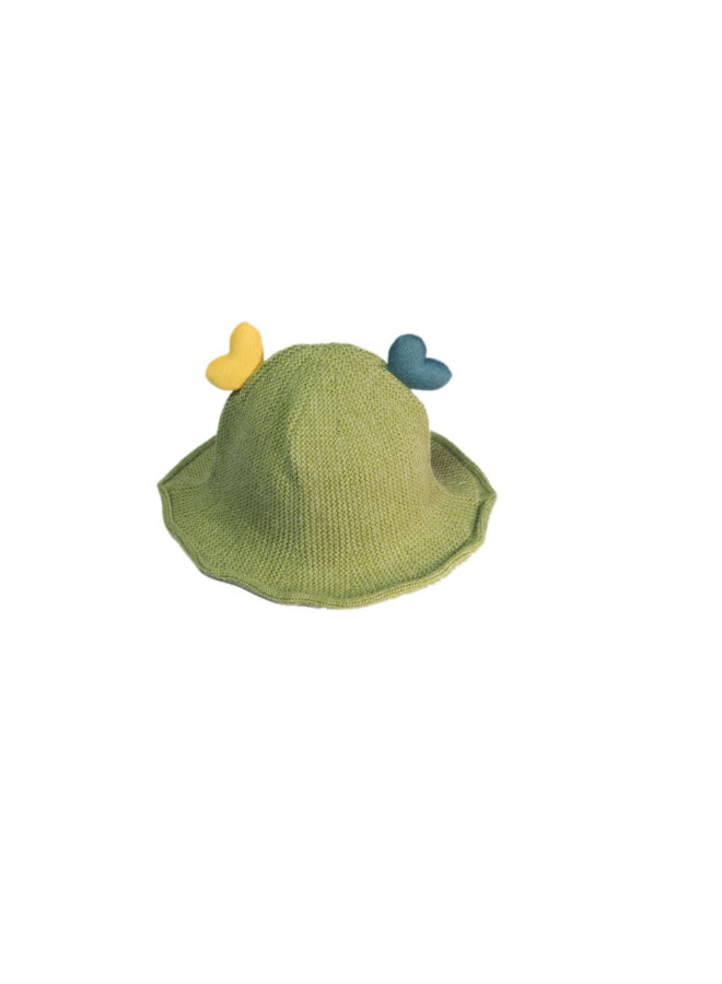 Applique Detail Bucket Style Cap Green