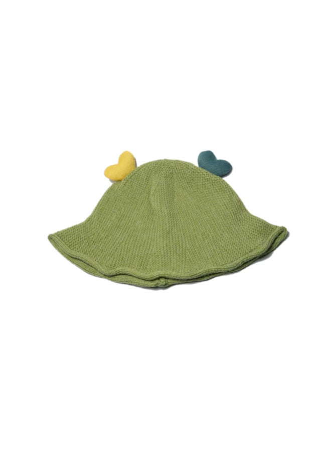 Applique Detail Bucket Style Cap Green