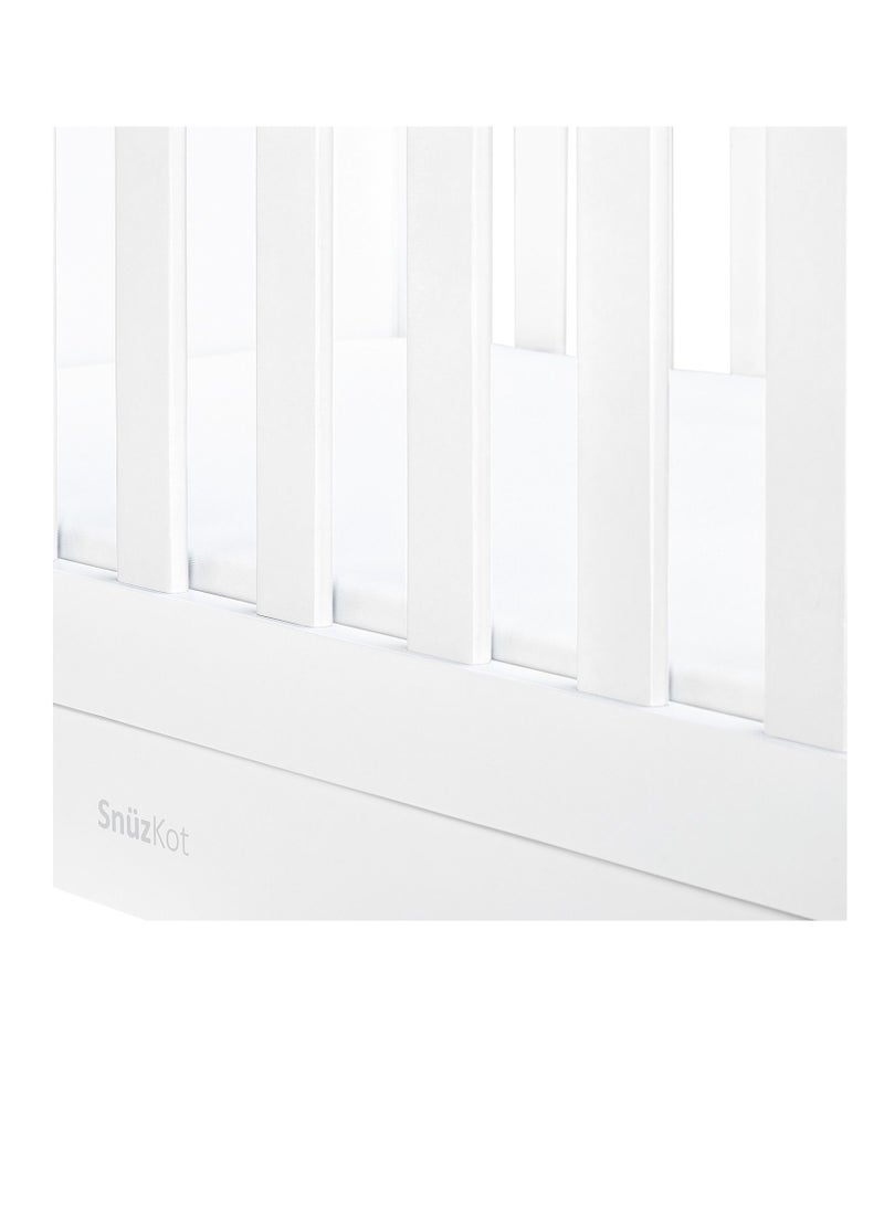 Snuzkot Mode Convertible Cot Bed With 3D Breathable Mesh Surface - White  120 X 81 X 25.5 Cm Suitable From 0 To 10 Years With Extension Kit