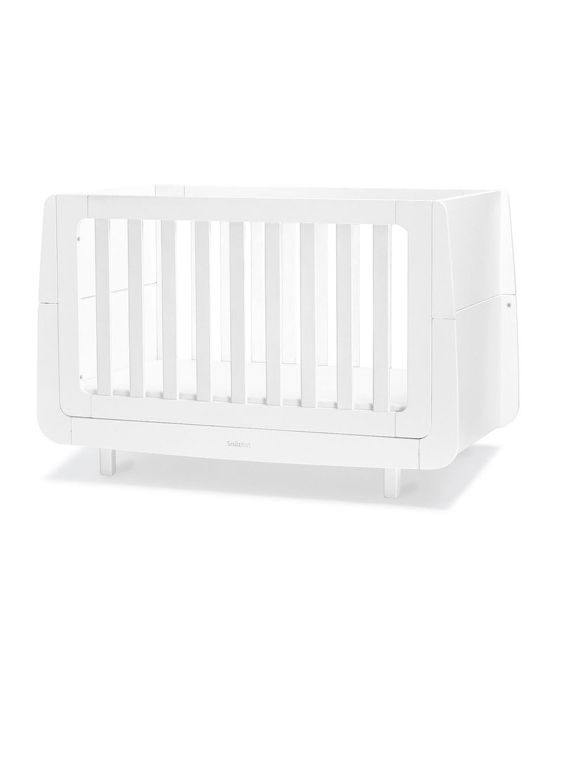 Snuzkot Mode Convertible Cot Bed With 3D Breathable Mesh Surface - White  120 X 81 X 25.5 Cm Suitable From 0 To 10 Years With Extension Kit