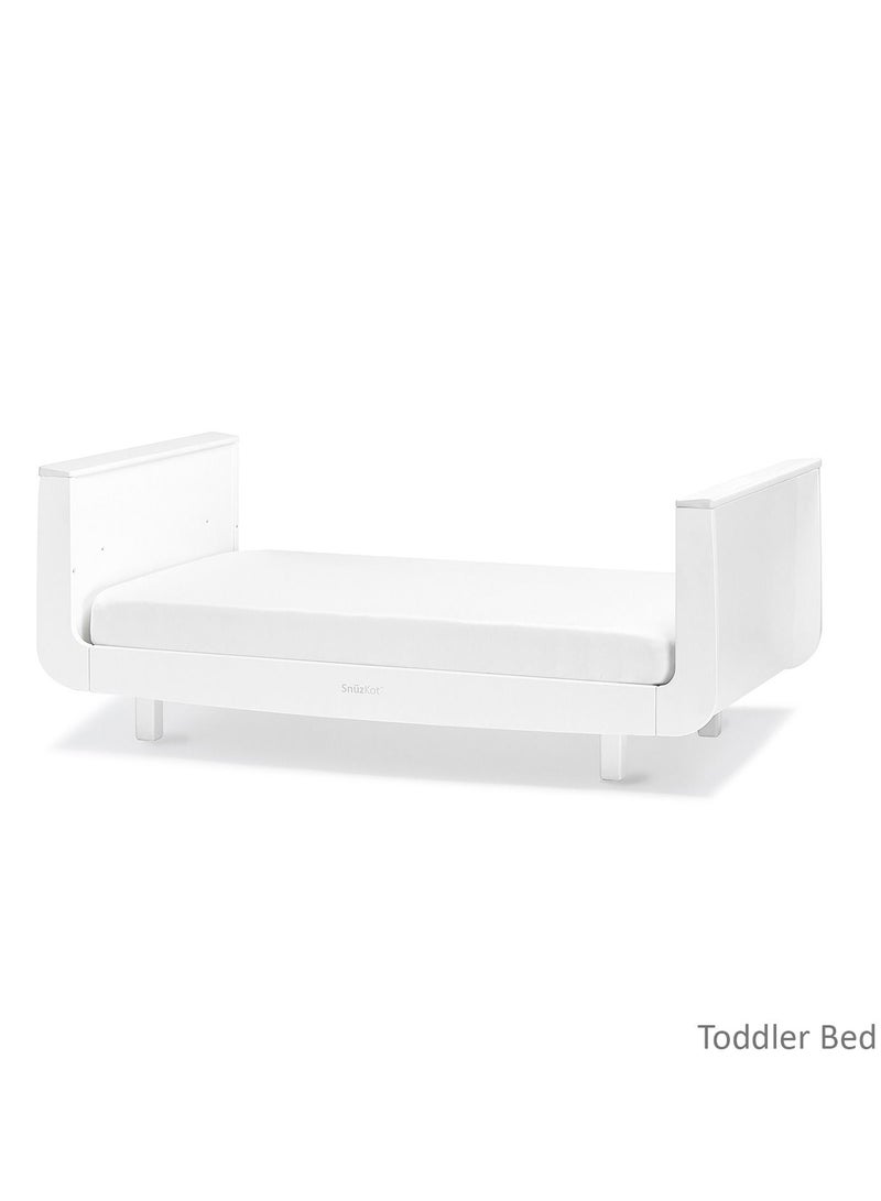 Snuzkot Mode Convertible Cot Bed With 3D Breathable Mesh Surface - White  120 X 81 X 25.5 Cm Suitable From 0 To 10 Years With Extension Kit
