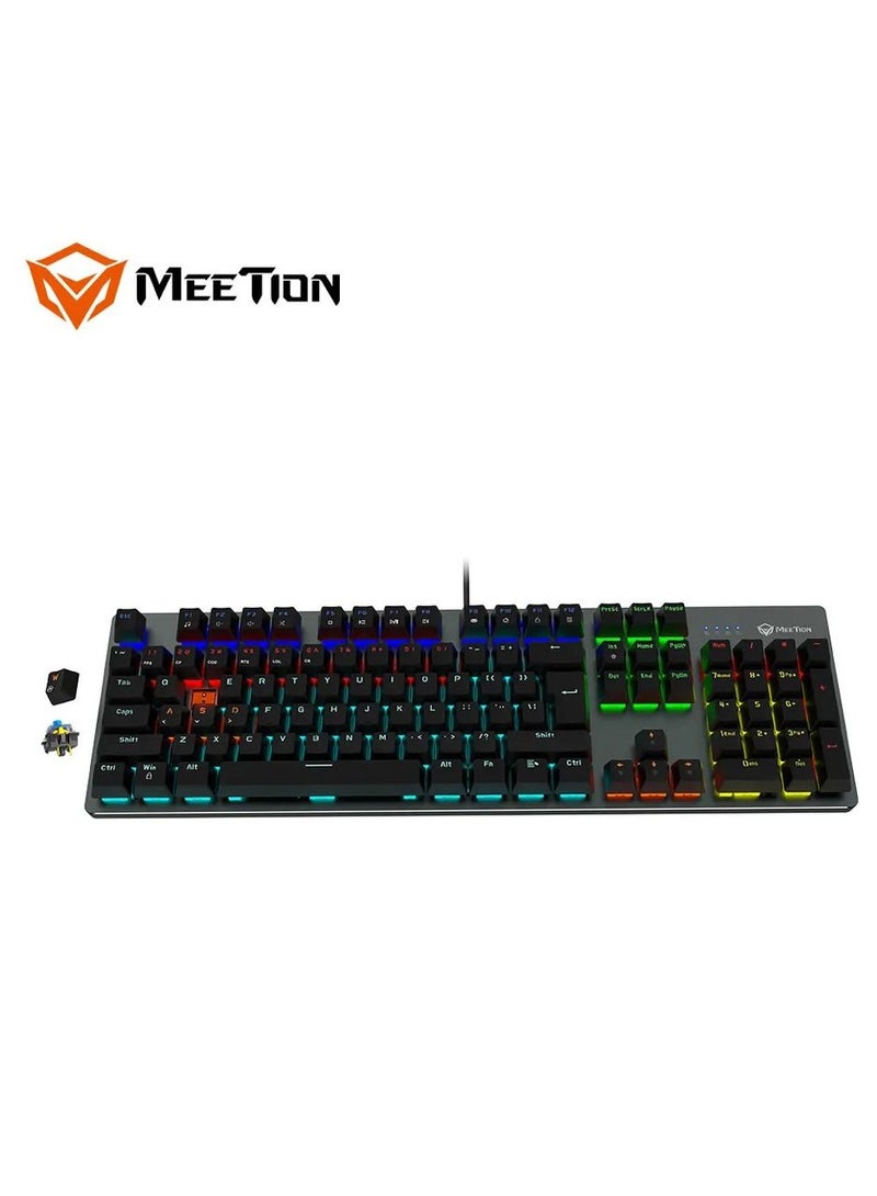 Meetion Hot swap Mechanical Keyboard MK007 PRO Pluggable Switch Full keys Anti-ghosting Colorful LED Backlight customizable
