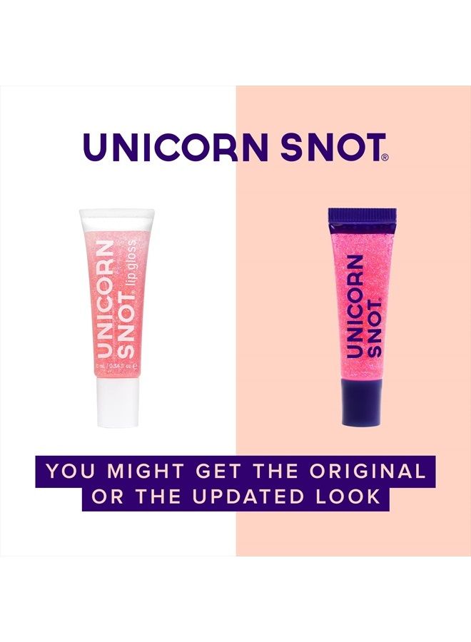 Holographic Glitter Lip Gloss - Cosmetic Grade - Sparkle your Lips for Festivals, Rave Makeup, Fairy Face Paint - Vegan & Cruelty Free 0.37fl oz (Flamingo/Holographic Pink)