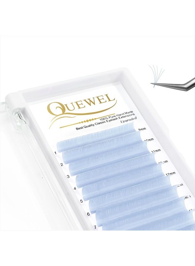 Colored Lash Extensions Volume Lash Extensions D Curl .07 Easy Fan Volume Lashes Baby Blue Lash Extensions 9-16mm Mixed Eyelash Extension Self Fanning 2D-20D Colored Lashes(Baby Blue .07D 9-16)