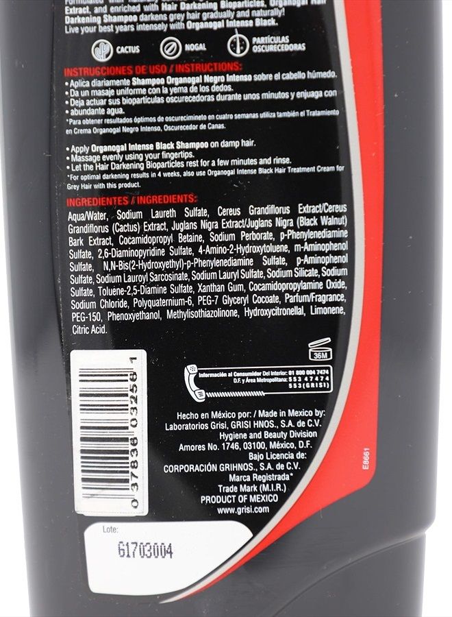 Organogal Shampoo| Darkening Shampoo with Cactus Extract, Darkening Hair Product for Gray Hair; 13.5 Fl Ounces