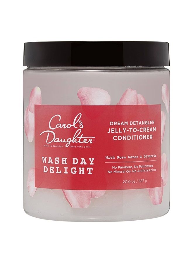 Detangling Jelly-to-Cream Conditioner With Glycerin and Rose Water, Moisturizing Conditioner for Curly Hair Paraben Free for Moisture, Hydration, and Shine, Curl 20 Oz