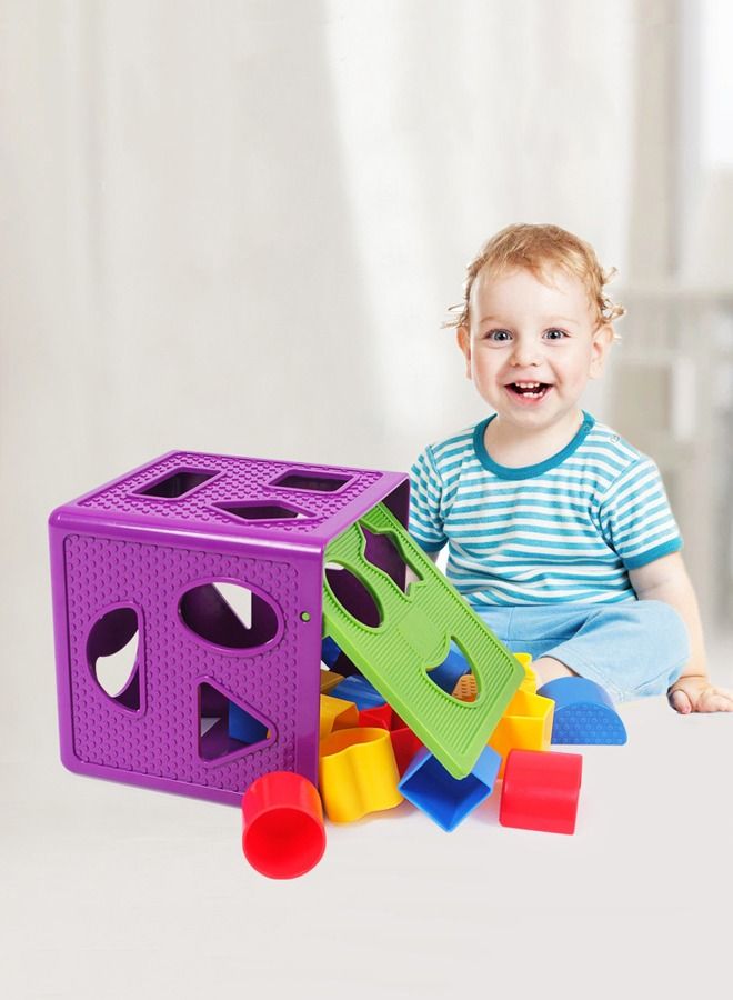 Multiple Size Montessori Education Plastic Toy Block Plus Box For Children