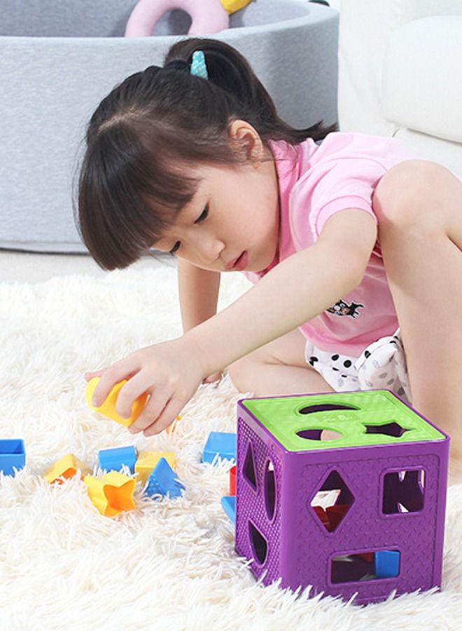 Multiple Size Montessori Education Plastic Toy Block Plus Box For Children