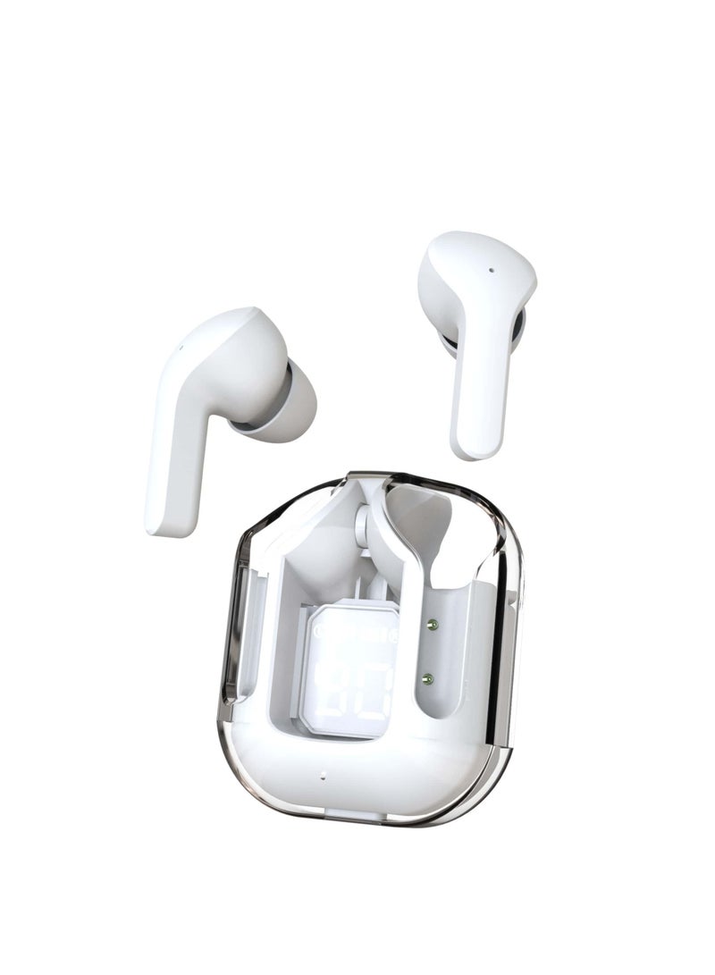 LEVORE Blutooth earphone TWS crystal with screen display LBT301  White