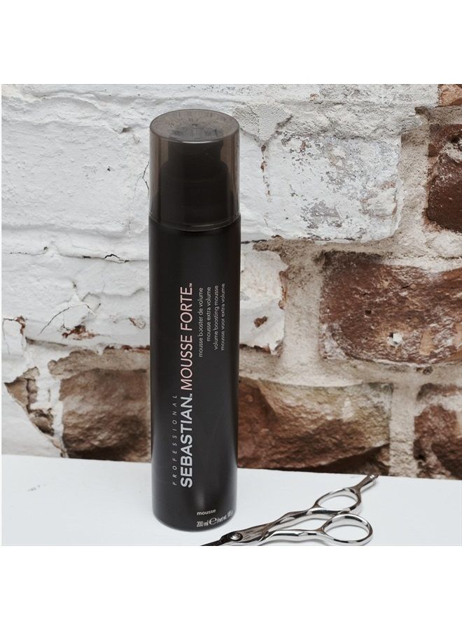 Professional Mousse Forte, Strong-Hold Mousse for Professional Hair Styling, 7 oz