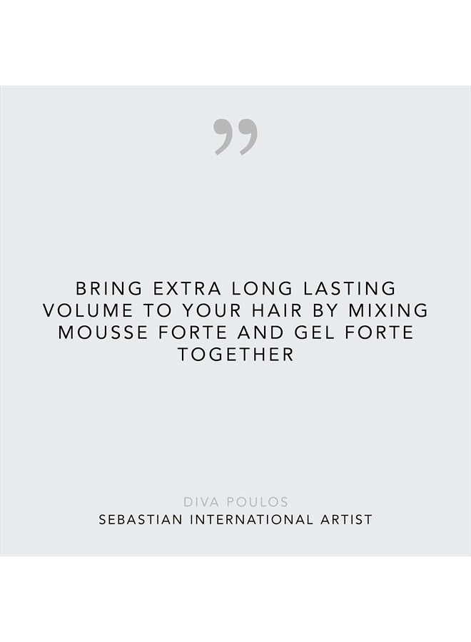 Professional Mousse Forte, Strong-Hold Mousse for Professional Hair Styling, 7 oz