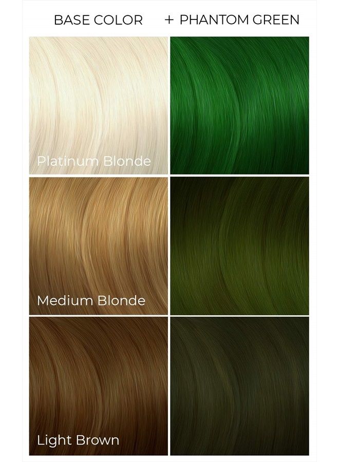 Vegan and Cruelty-Free Semi-Permanent Hair Color Dye (8 Fl Oz, PHANTOM GREEN)