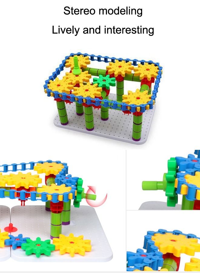 Durable Colorful Funny Portable Interlocking Learning Block Educational Kids Plastic Gear Building Blocks Toys Set