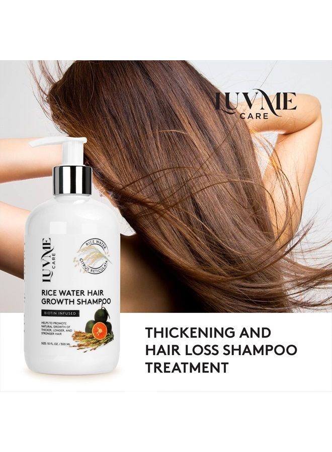 Rice Water Hair Growth Shampoo With Biotin,Rice Water for Hair Growth- Hair Shampoo for Hair Growth for Thinning Hair and Hair Loss, All Hair Types, Men and Women 10 Fl Oz