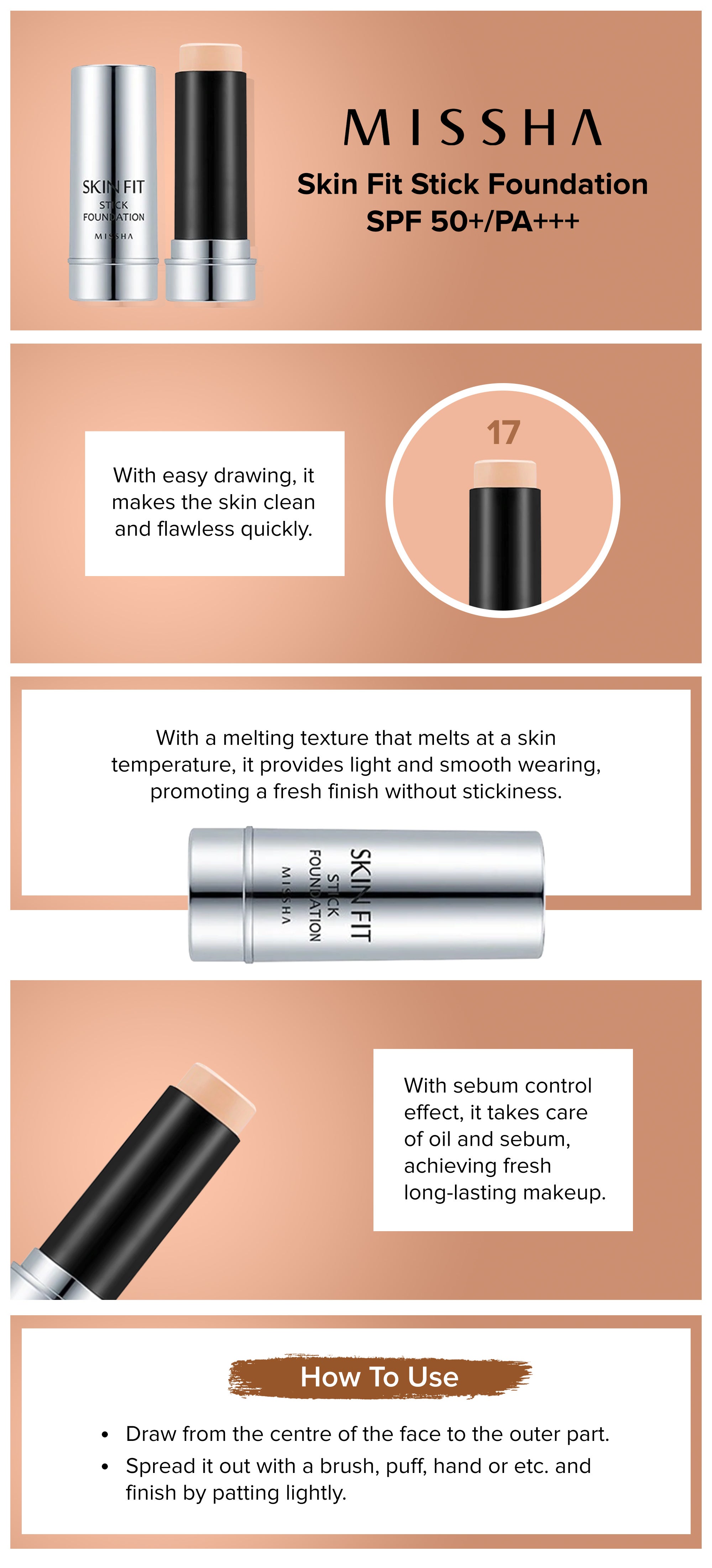 Skin Fit Stick Foundation SPF 50+ PA+++ 17