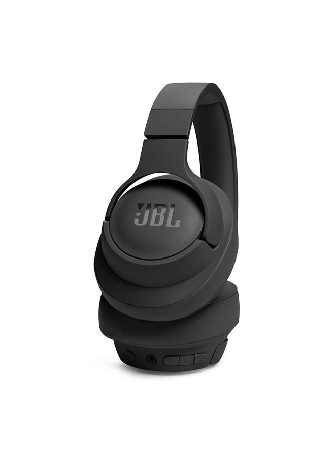 Tune 720Bt Wireless Over Ear Headphones Pure Bass Sound 76H Battery Hands-Free Call Plus Voice Aware Multi Point Connection Lightweight And Foldable Detachable Audio Cable Black