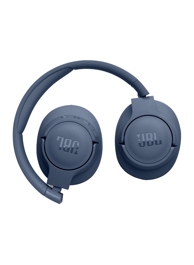Tune 720Bt Wireless Over Ear Headphones Pure Bass Sound 76H Battery Hands Free Call Plus Voice Aware Multi Point Connection Lightweight And Foldable Detachable Audio Cable Blue