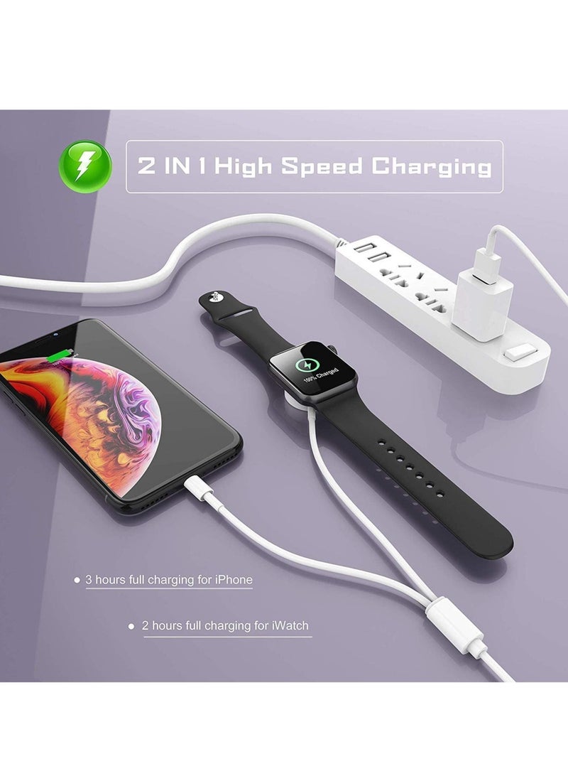 Update Version Smart iWatch Charger Wireless USB 5.0 ft/1.5 m Charging Cable for Watch Series SE,7,6,5,4,3,2,1 iOS 6.0 & I Phone &Pad Series