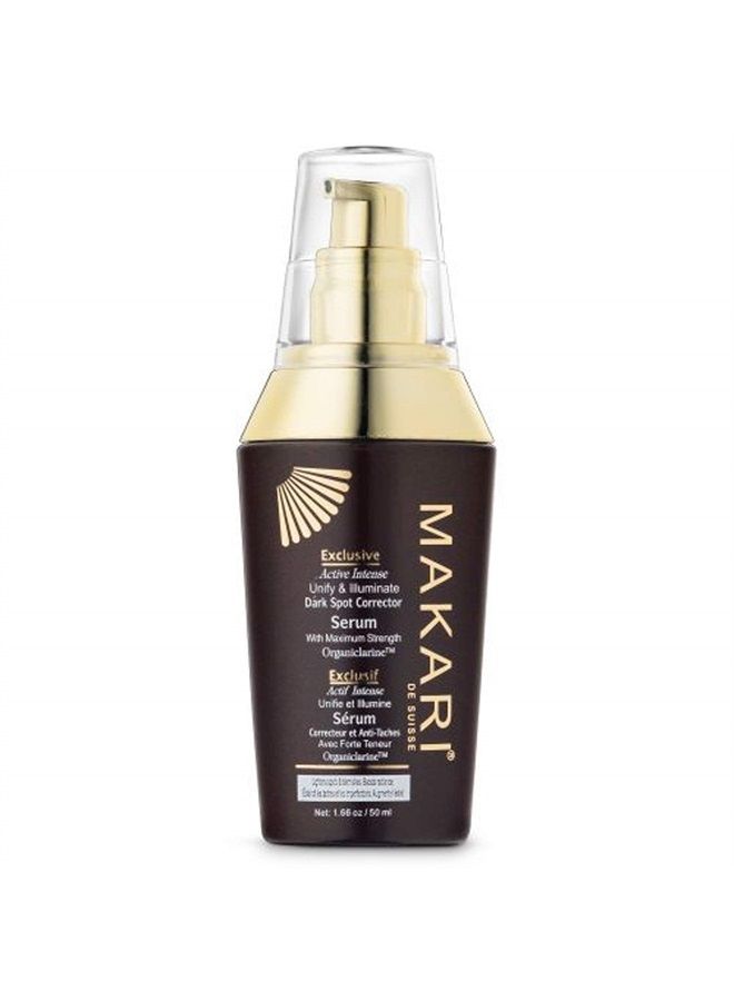 Makari Exclusive Active Intense Unify & Illuminate Dark Spot Corrector Serum (1.7 oz) | Lightweight Gel-Cream Treatment for Dark Spots, Sunburn, & Dark Knuckles | Brightening Booster with Organiclarin