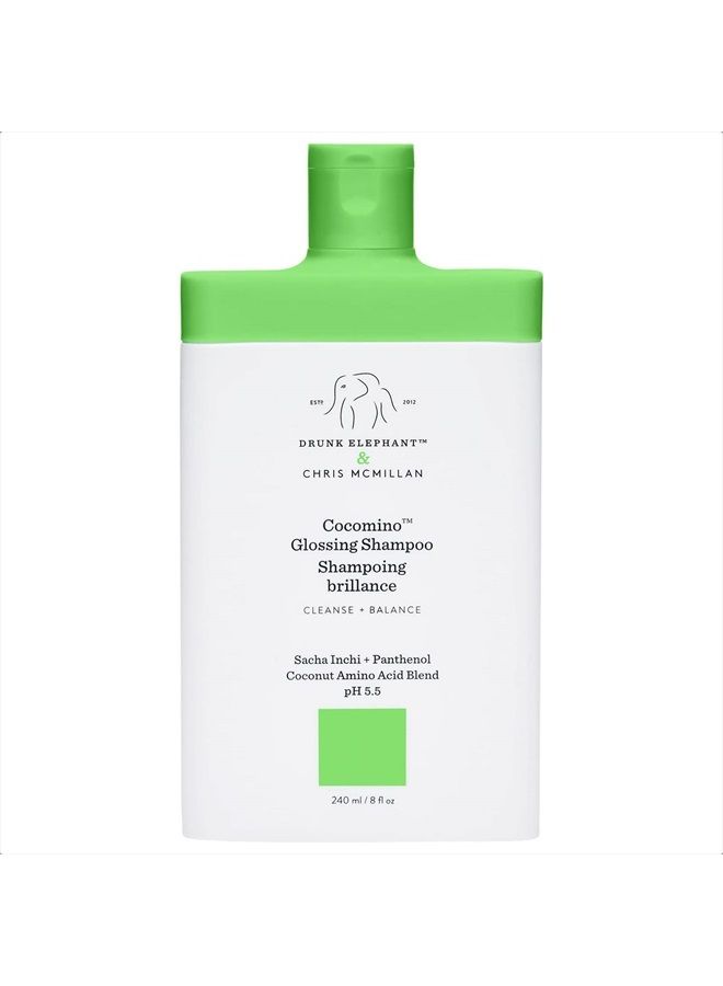 Cocomino Glossing Shampoo. Sulfate-Free and Color-Safe Gentle Shampoo for Hair and Scalp (240 mL / 8 Fl Oz)