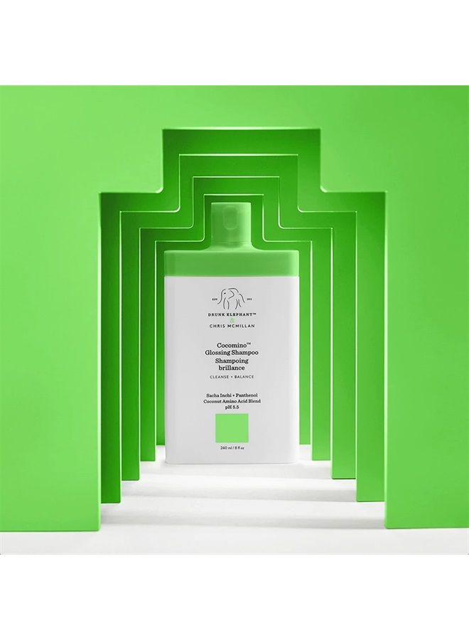 Cocomino Glossing Shampoo. Sulfate-Free and Color-Safe Gentle Shampoo for Hair and Scalp (240 mL / 8 Fl Oz)