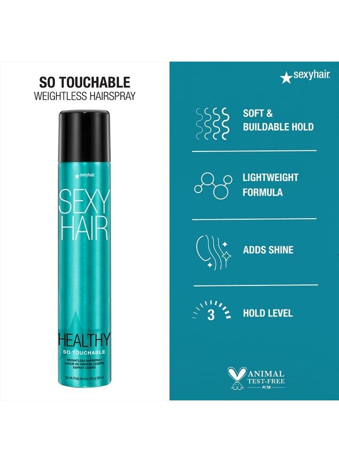 Healthy So Touchable Weightless Hairspray, 9 Oz | Light Hold and Shine | All Hair Types