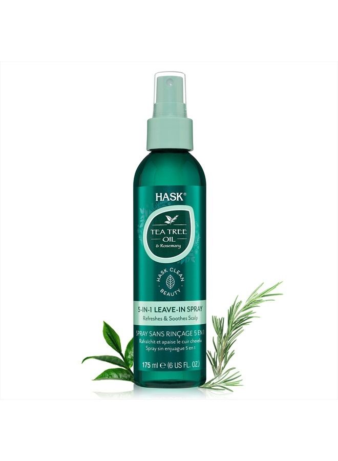 Invigorating TEA TREE OIL 5-in-1 Leave In Conditioner Spray for all hair types, color safe, gluten free, sulfate free, paraben free - 6 Fl Oz