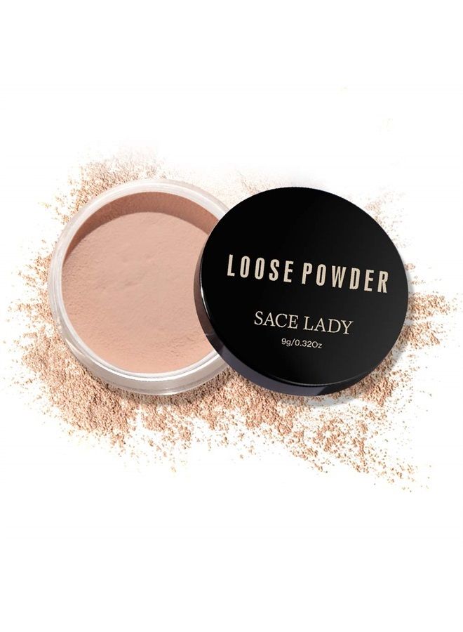 Oil Control Loose Powder Setting Make Up Waterproof Poreless Long Lasting Soft-Matte Face Powder Makeup, 0.32Oz (03)