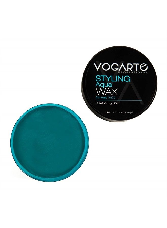 VOGARTE Hair Styling Aqua Wax for Men, Strong Hold & Shiny Finish, 3.52 oz