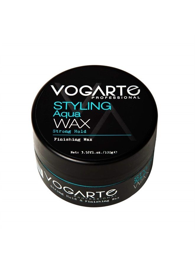 VOGARTE Hair Styling Aqua Wax for Men, Strong Hold & Shiny Finish, 3.52 oz