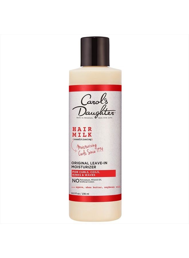 Hair Milk Original Leave In Moisturizer for Curls, Coils and Waves, with Agave and Shea Butter, Hair Moisturizer for Curly Hair, 8 fl oz