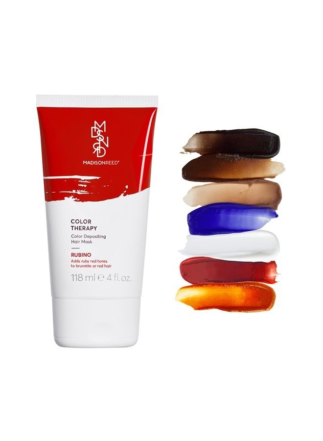 Color Therapy, Rubino, Color Depositing Hair Mask & Deep Conditioning Treatment, Intensely Hydrating, Refreshes Color & Tone, Keratin & Argan Oil, 4 Fl Oz 118 mL