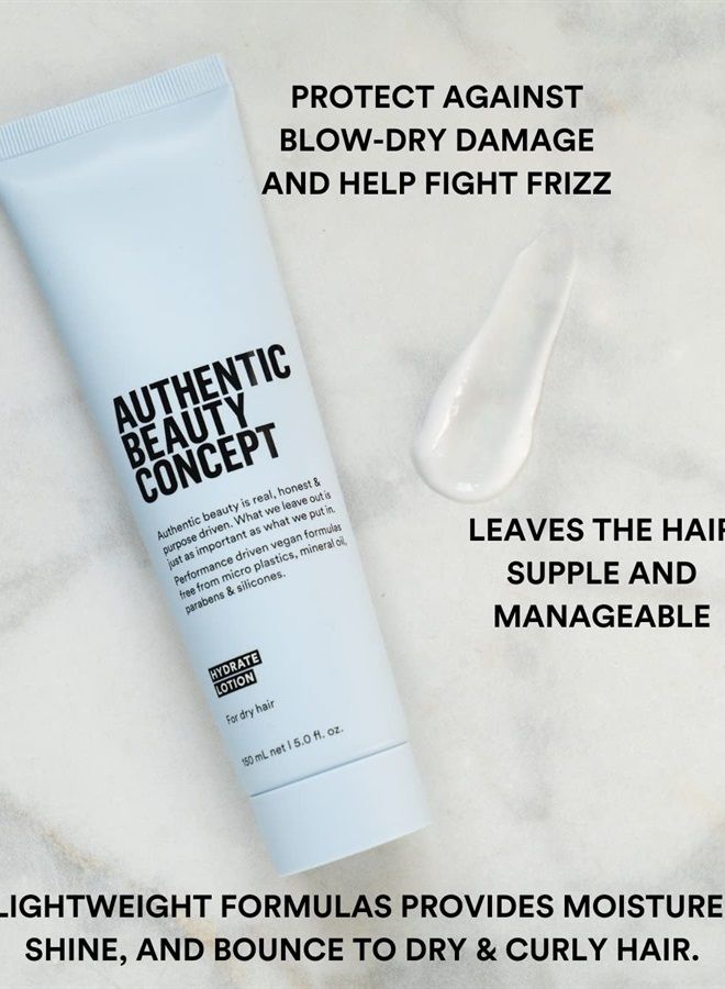 Hydrate Lotion | Normal To Dry or Curly Hair | Heat Protection & Frizz Resistant | Vegan & Cruelty-free | Silicone-free |5 fl. oz