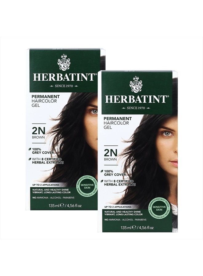 : Herbatint Permanent Hair Color Brown 2N, 4.56 oz (2 pack)