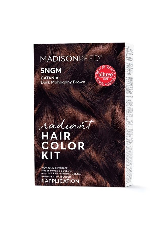 Radiant Hair Color Kit, Dark Cinnamon Brown for 100% Gray Coverage, Ammonia-Free, 5NGM Catania Brown, Permanent Hair Dye, Pack of 1