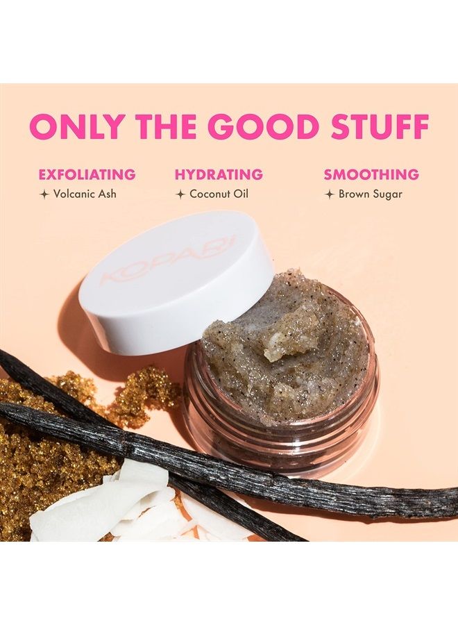 Coconut Lip Scrubby | Removes Dry Skin For Soft Lips | Volcanic Sand, Brown Sugar & Crushed Coconut Shells Hydrate Exfoliating Lip Scrub Exfoliator Moisturizer Organic Coconut Oil Vanilla Vegan