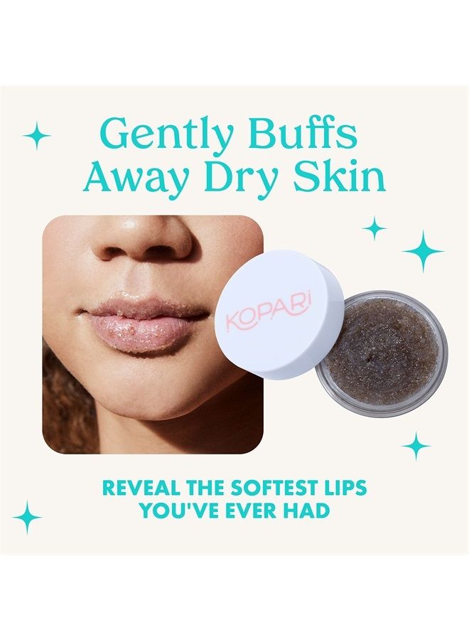 Coconut Lip Scrubby | Removes Dry Skin For Soft Lips | Volcanic Sand, Brown Sugar & Crushed Coconut Shells Hydrate Exfoliating Lip Scrub Exfoliator Moisturizer Organic Coconut Oil Vanilla Vegan