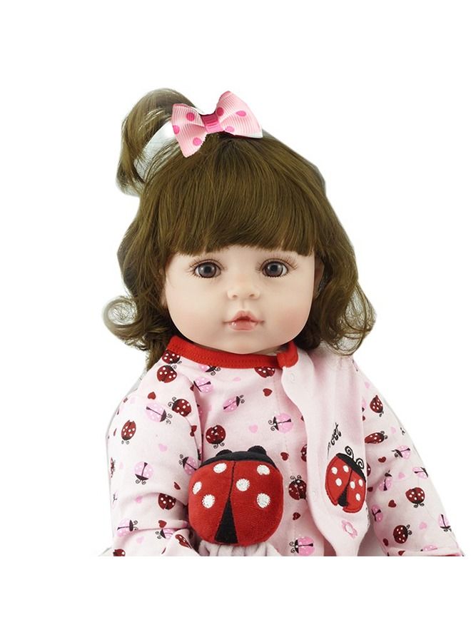 18 inch Reborn Baby Doll Pink Soft Vinyl Silicone Newborn Baby Doll Girl Toy Gift Dolls