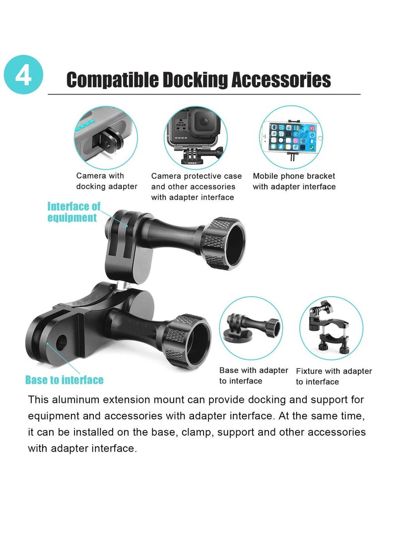 Aluminum Ball Handlebar Mount for GoPro, Camera Clamp Mount Monitor 360° Ballhead Magic Arm Lock Any Direction