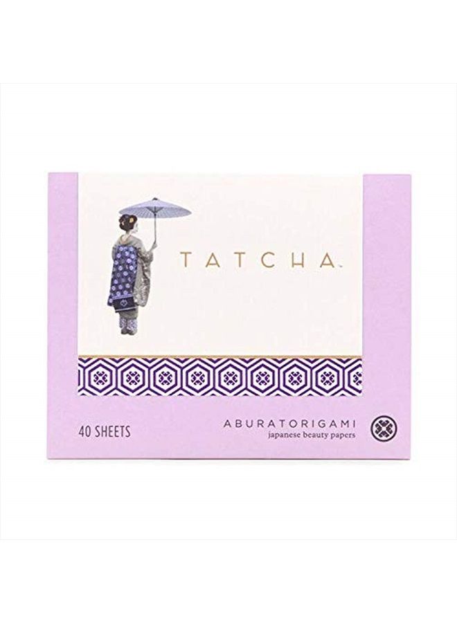 Tatcha Aburatorigami Blotting Papers: 100% Natural Abaca Leaf & Gold Flakes Absorb Excess Oil (40 Pack)