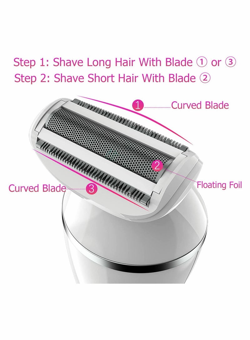 Electric Razor for Women 3 in 1 Womens Shaver Leg Hair Wet and Dry Rechargeable Body Removal Arm Underarm Area USB Painless