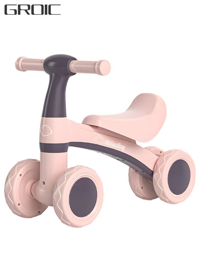 Baby Balance Bike, Toddler Bike Baby Walker Riding Car with 4 Silence Wheels, Baby Riding Toy, No Pedal Toddler First Bike