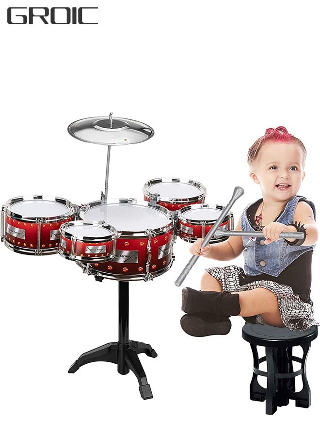 Jazz Drum Kit Toy Drum Set for Kids for Toddler Educational Percussion Musical Instruments Drum Toy Playset Beats Musical Toys