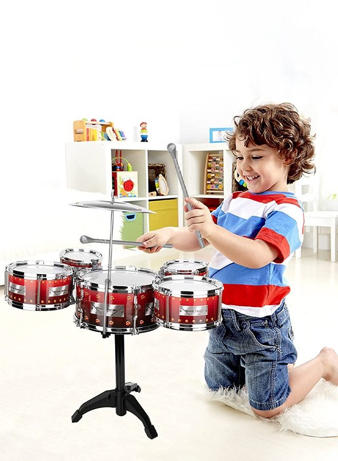 Jazz Drum Kit Toy Drum Set for Kids for Toddler Educational Percussion Musical Instruments Drum Toy Playset Beats Musical Toys