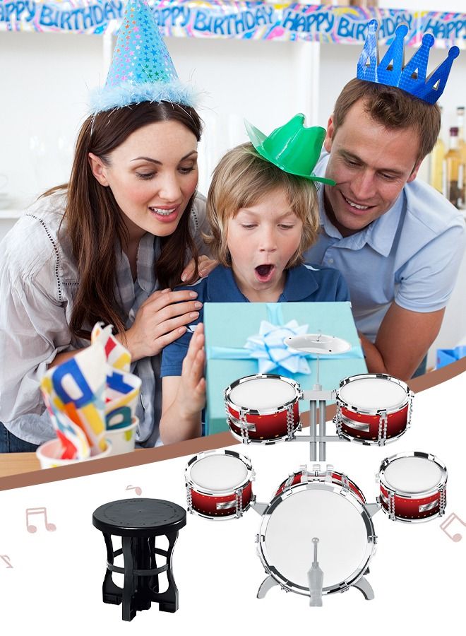 Jazz Drum Kit Toy Drum Set for Kids for Toddler Educational Percussion Musical Instruments Drum Toy Playset Beats Musical Toys