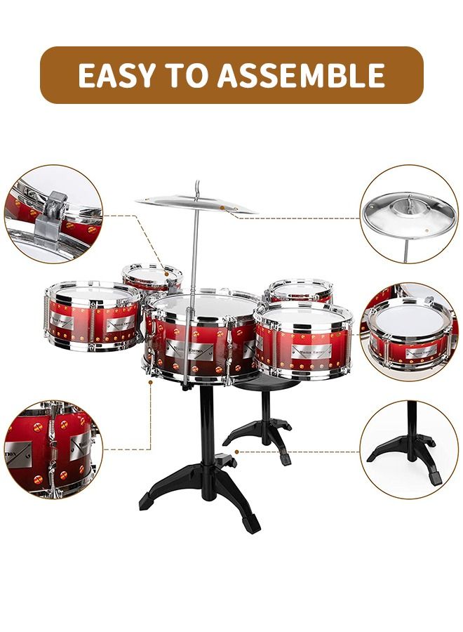 Jazz Drum Kit Toy Drum Set for Kids for Toddler Educational Percussion Musical Instruments Drum Toy Playset Beats Musical Toys