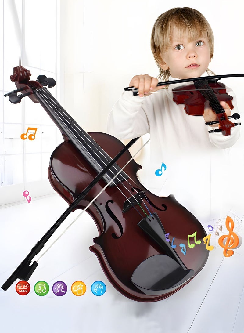 Kid’s Toy Violin with 4 Adjustable Strings and Bow,Violin Toy for Kids,Premium Kid’s Violin for Beginners，Violin Musical Instrument Education Toy,Simulated Violin