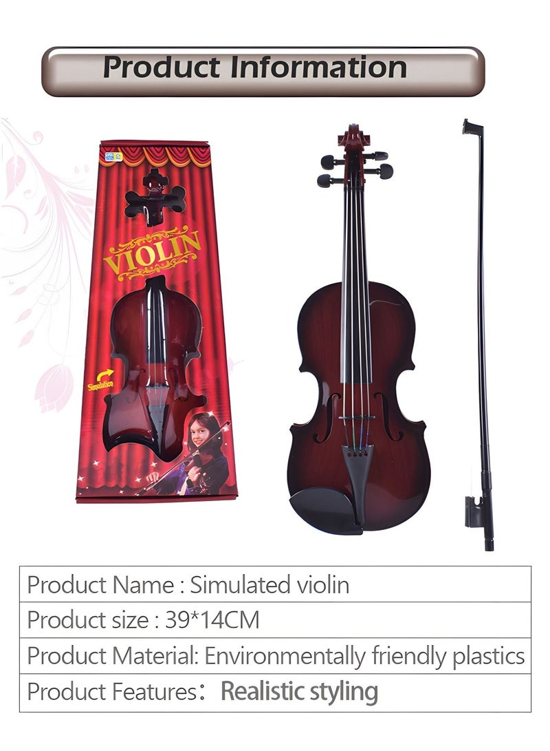 Kid’s Toy Violin with 4 Adjustable Strings and Bow,Violin Toy for Kids,Premium Kid’s Violin for Beginners，Violin Musical Instrument Education Toy,Simulated Violin