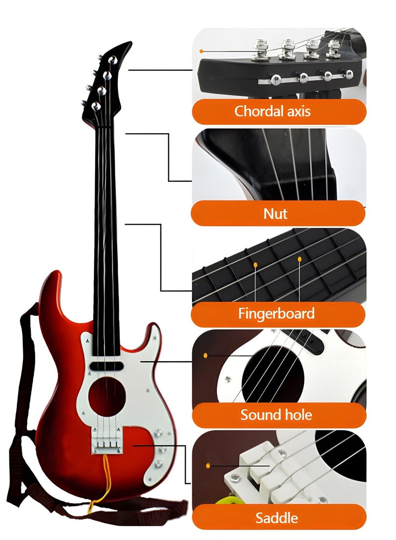 19 Inch Guitar Toy for Kids,Portable Electronic Guitar Musical Instrument Toy,Multifunctional Portable Electronic Instrument,Bass Toys