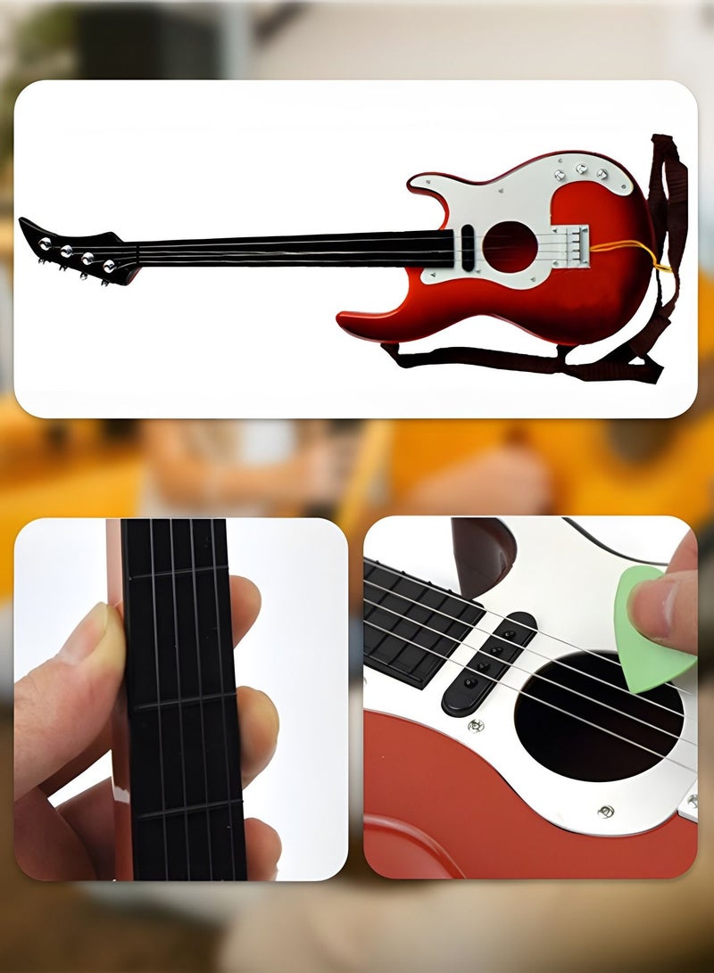 19 Inch Guitar Toy for Kids,Portable Electronic Guitar Musical Instrument Toy,Multifunctional Portable Electronic Instrument,Bass Toys